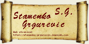 Stamenko Grgurević vizit kartica